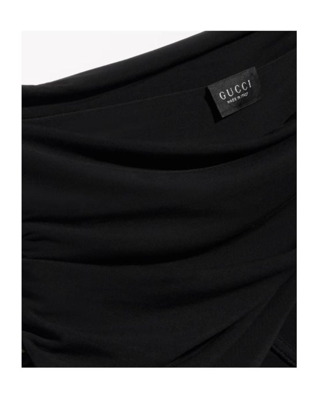 Gucci Black Draped Jersey Mini Skirt