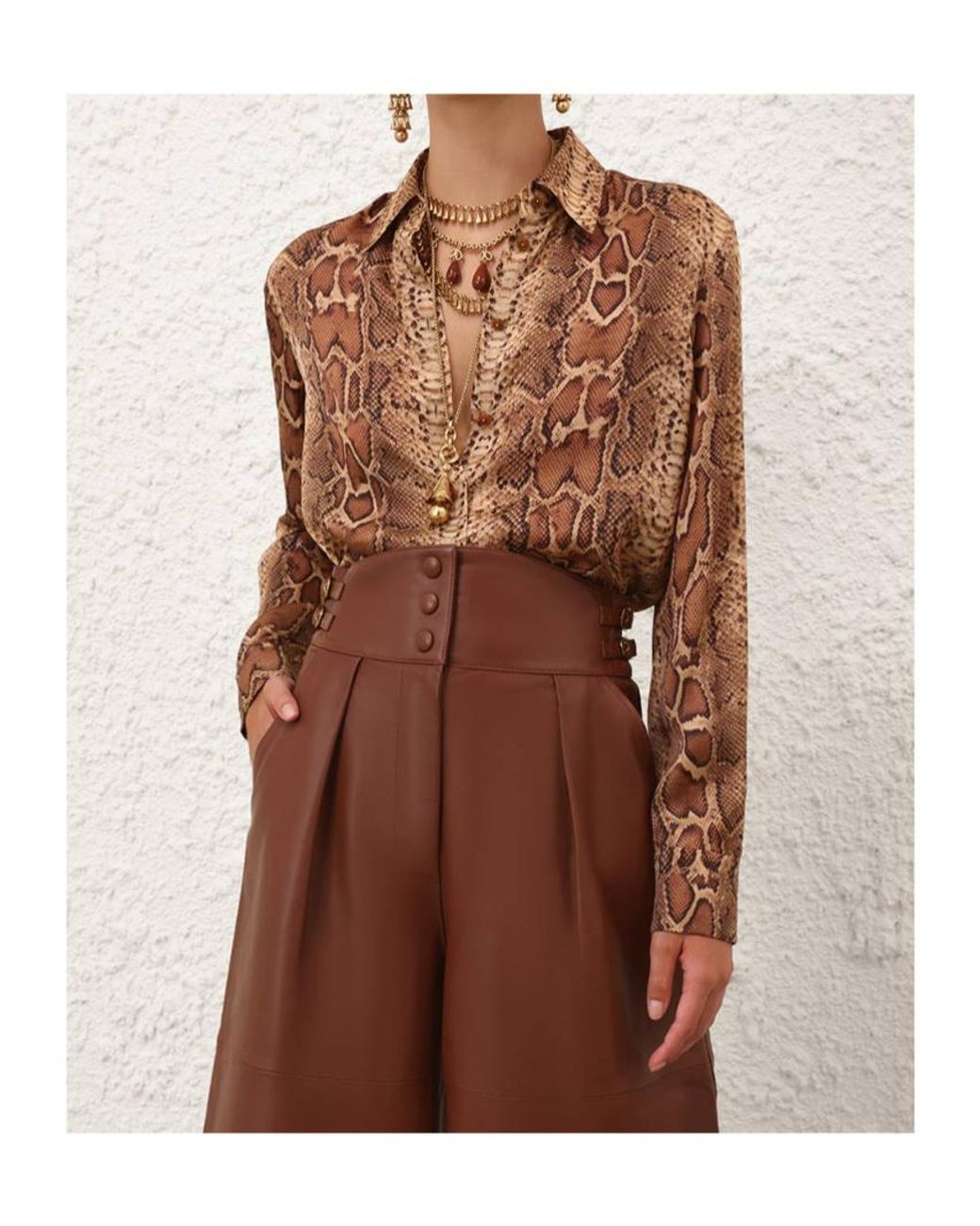 Zimmermann Brown Hypnotic Printed Shirt