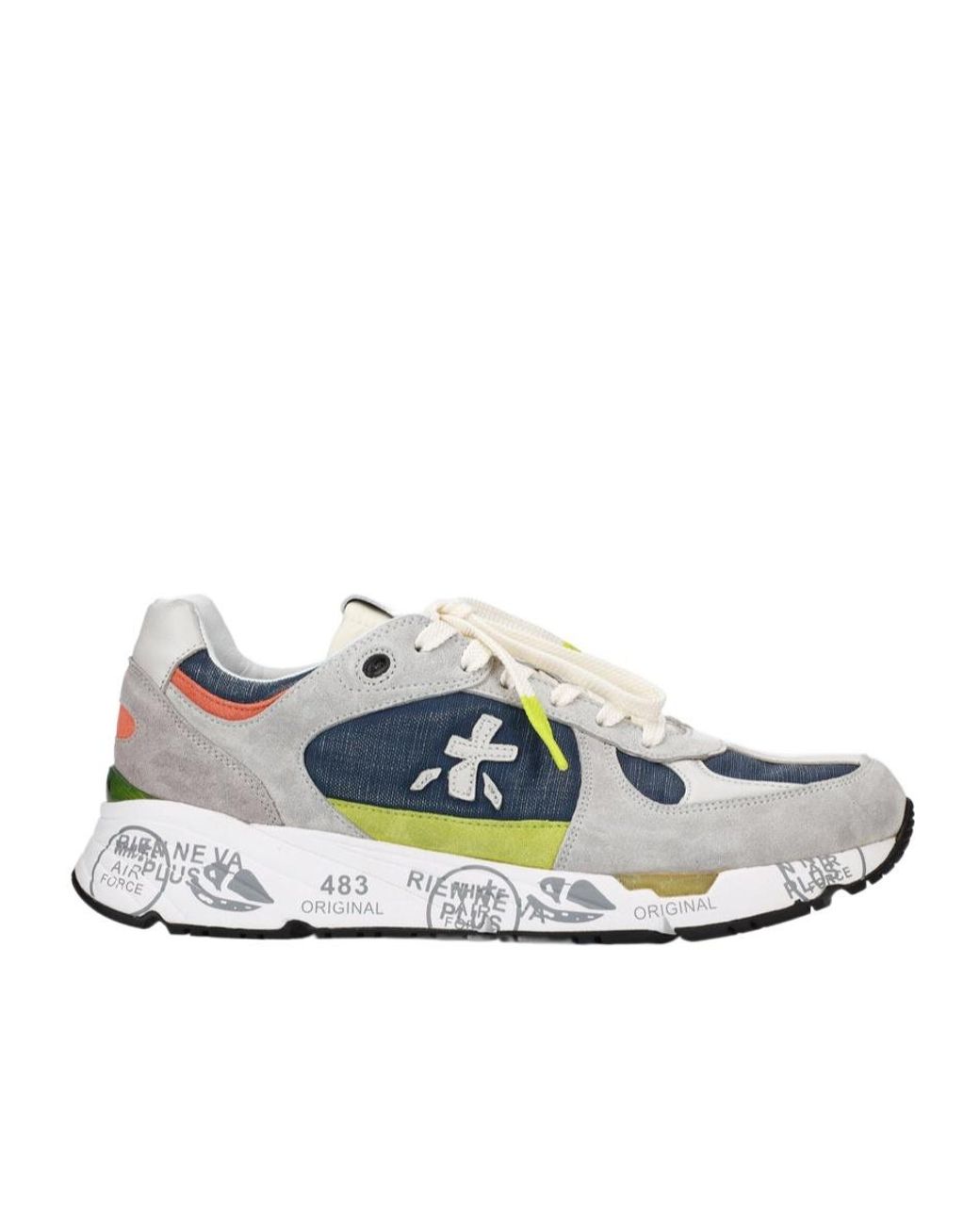 Premiata Blue Lace Up Sneakers for men