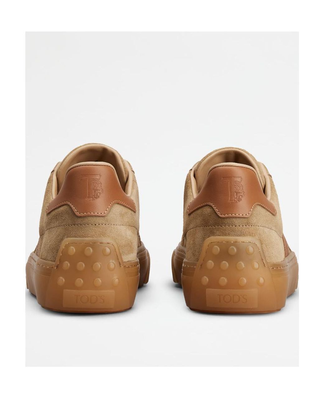 Tod's Brown Logo Embossed Panelled Sneakers for men
