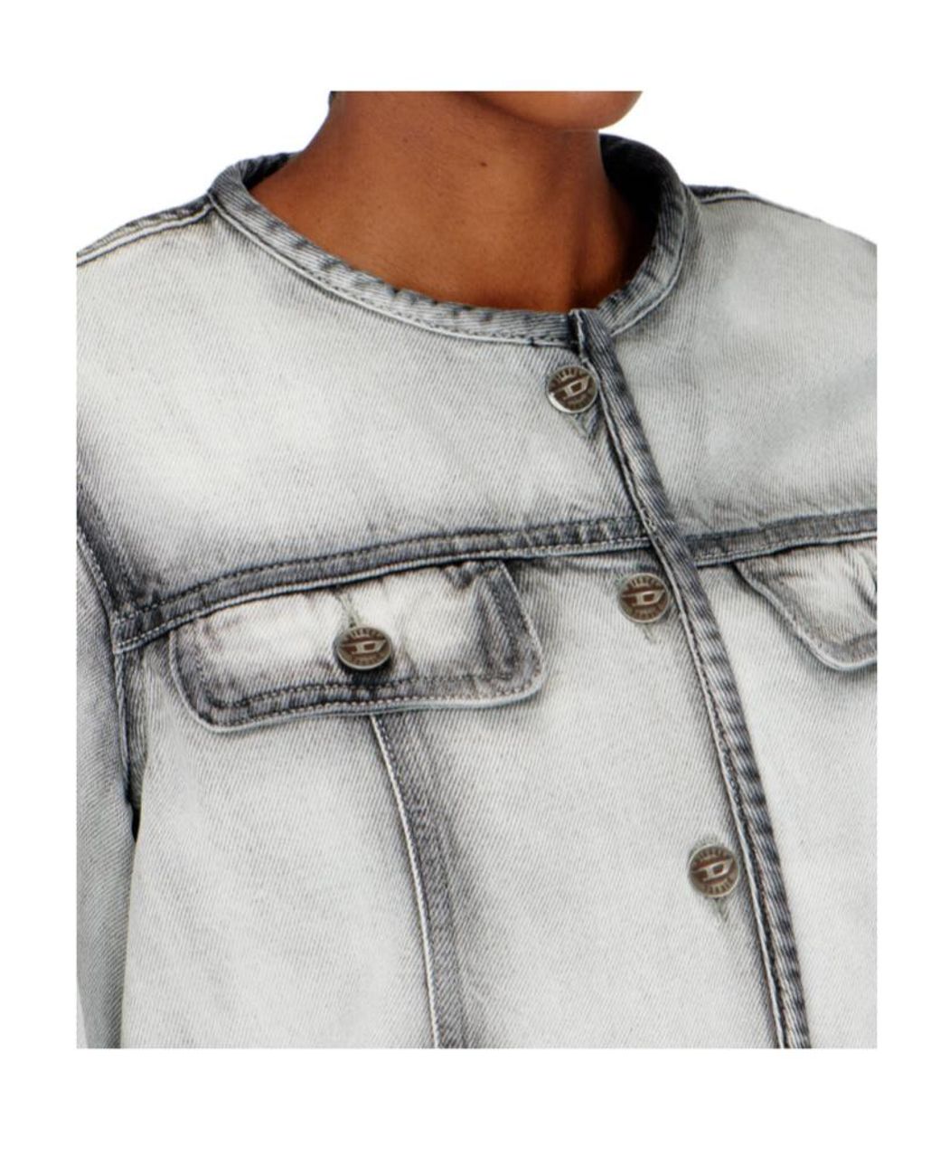 DIESEL Gray De Grafy Fsi Cropped Denim Jacket