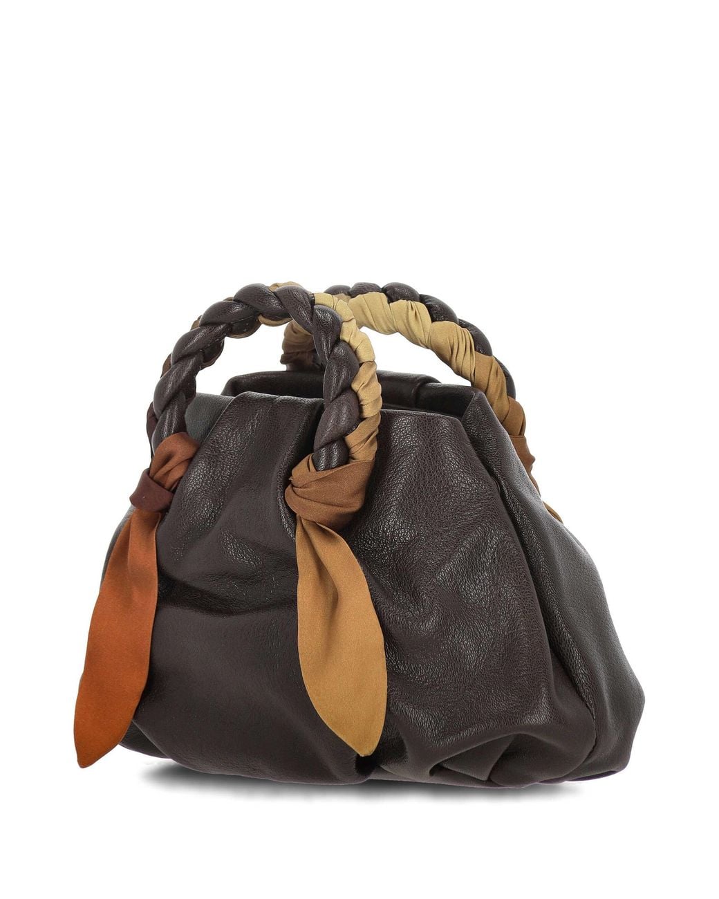 Hereu Black Braided-Handle Leather Tote Bag