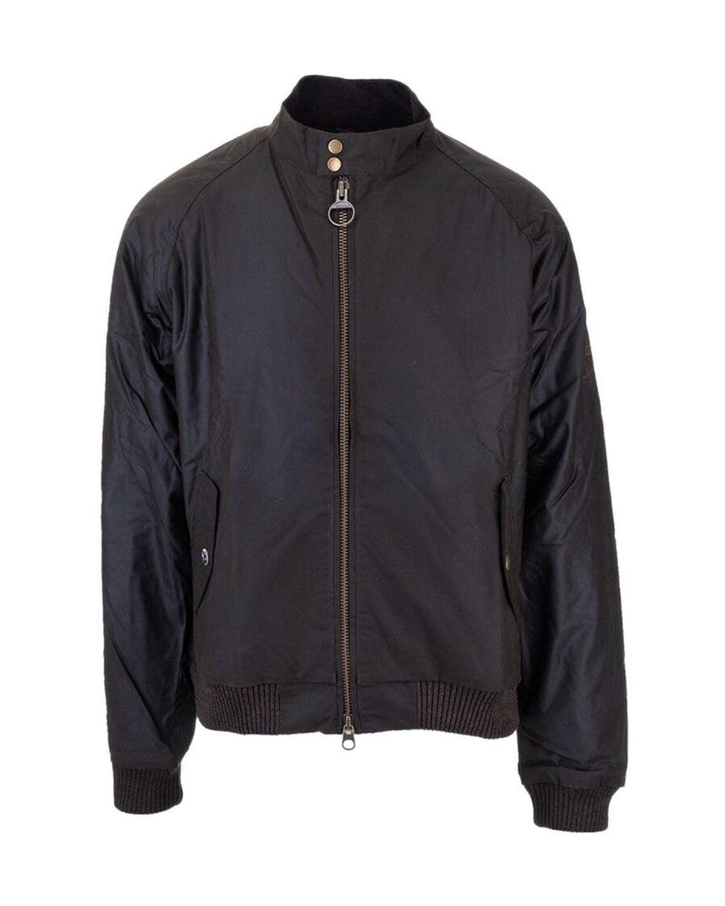 Barbour Black Zipped Bomber Jacket for men