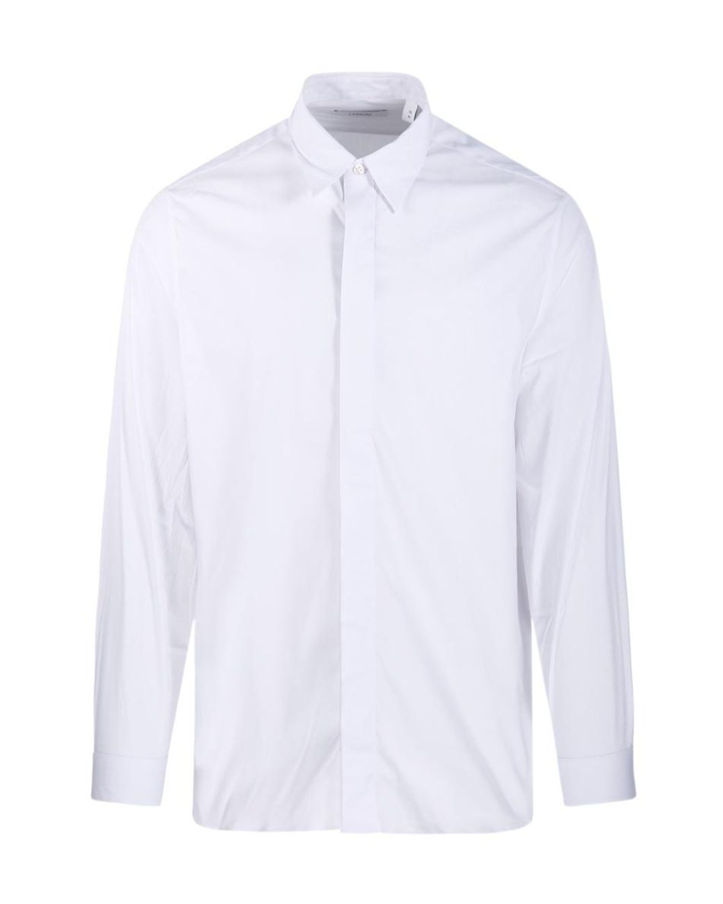Lardini White Paflynn Concealed Placket Shirt for men