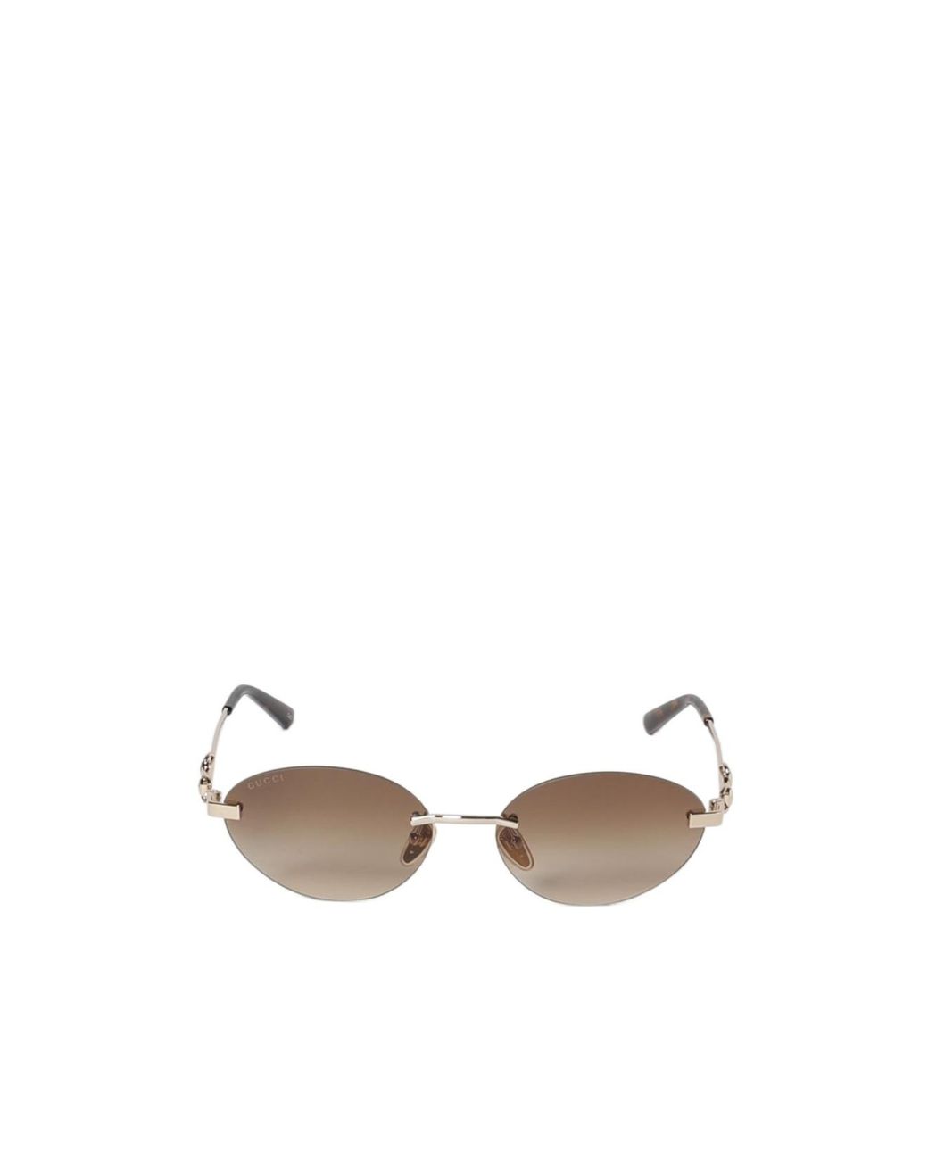Gucci White Eyewear Oval Frame Sunglasses