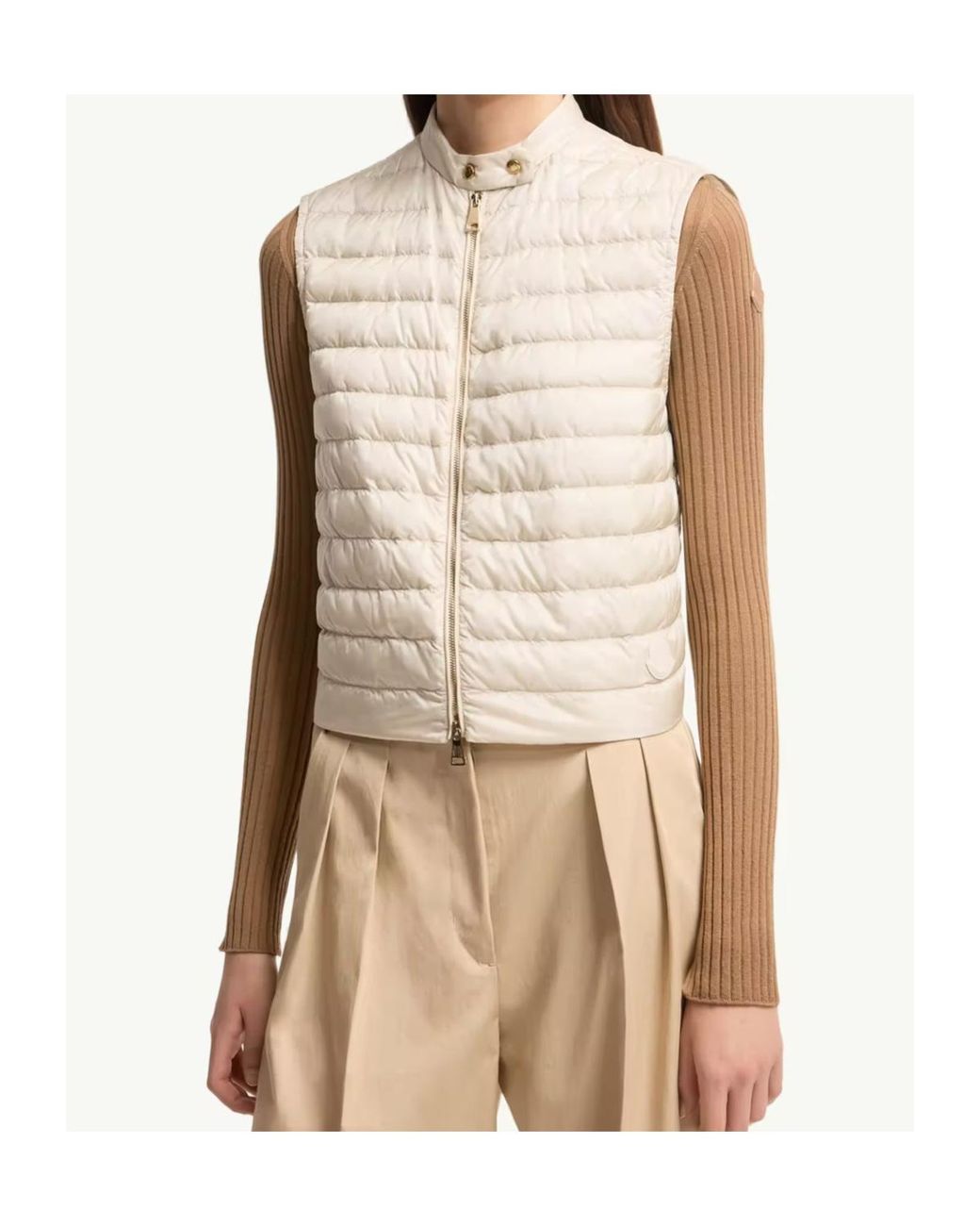 Moncler Natural Haricot 3-In-Leather Down Shirt Jacket