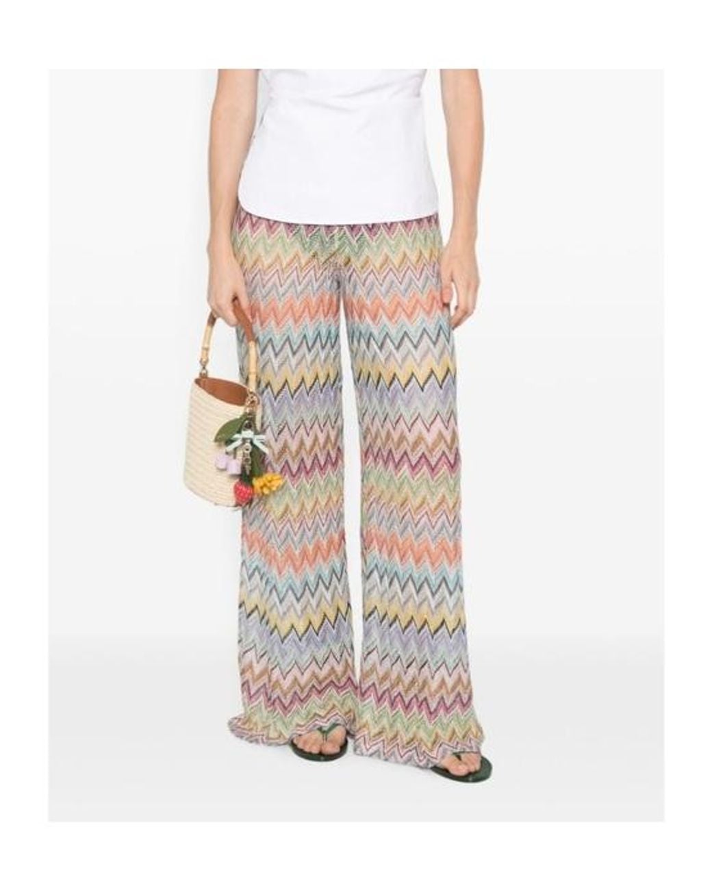 Missoni White Zigzag-Knit Trousers