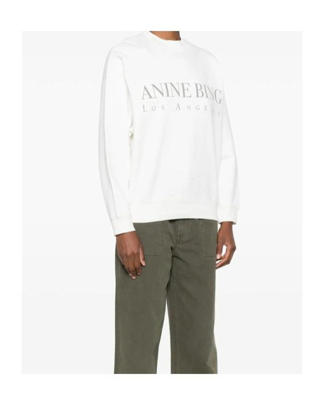 Anine Bing White Los Angeles Crewneck Sweatshirt