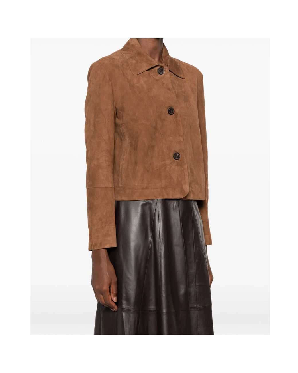 Arma Brown Suede Button-Front Jacket