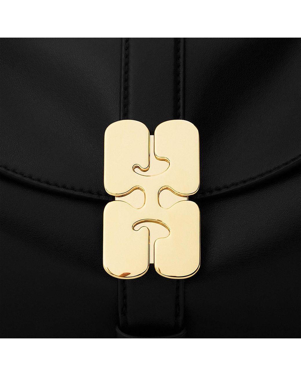 Ganni Black Solid Color Shoulder Bag
