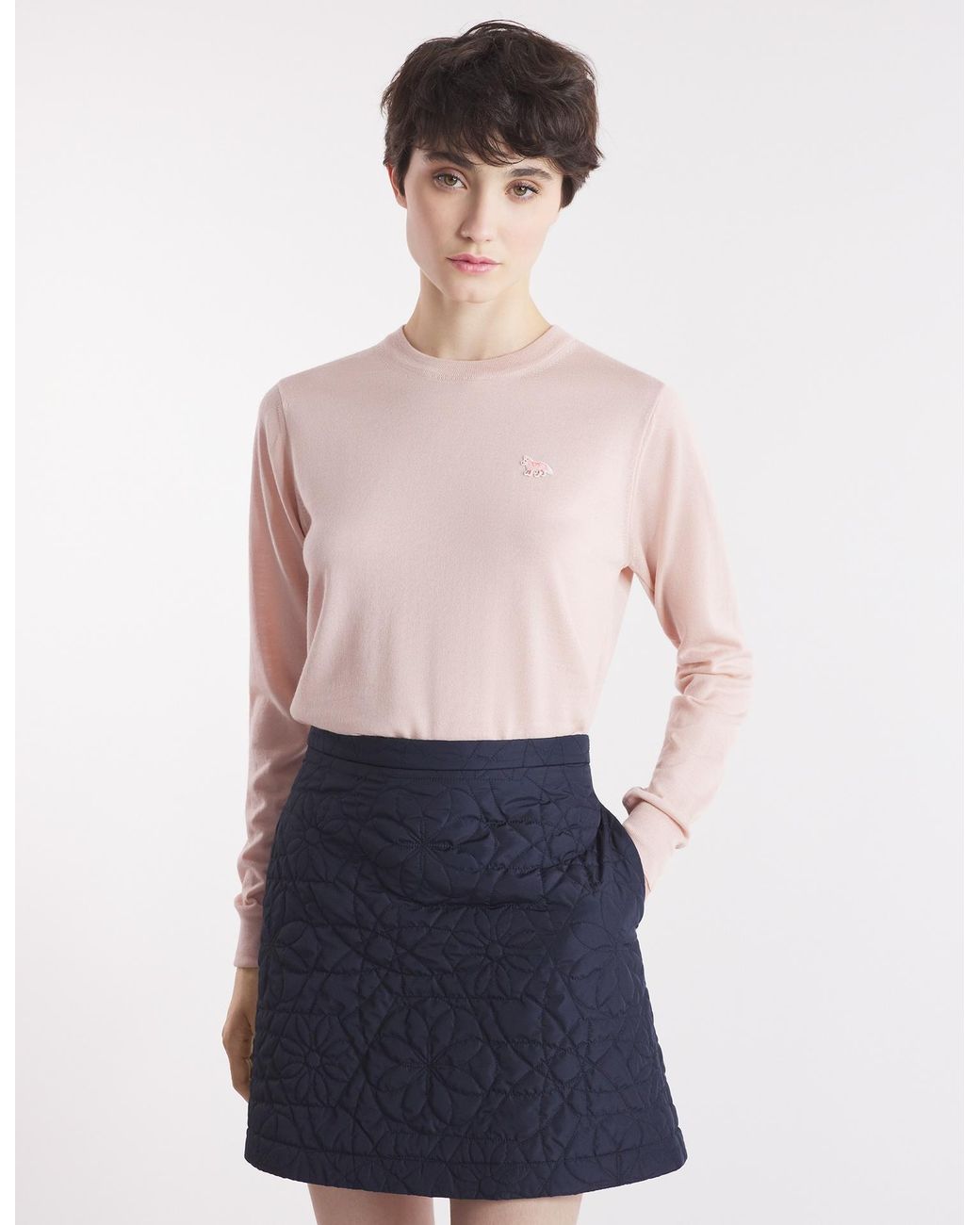 Maison Kitsuné Pink Baby Fox Patch Sweater