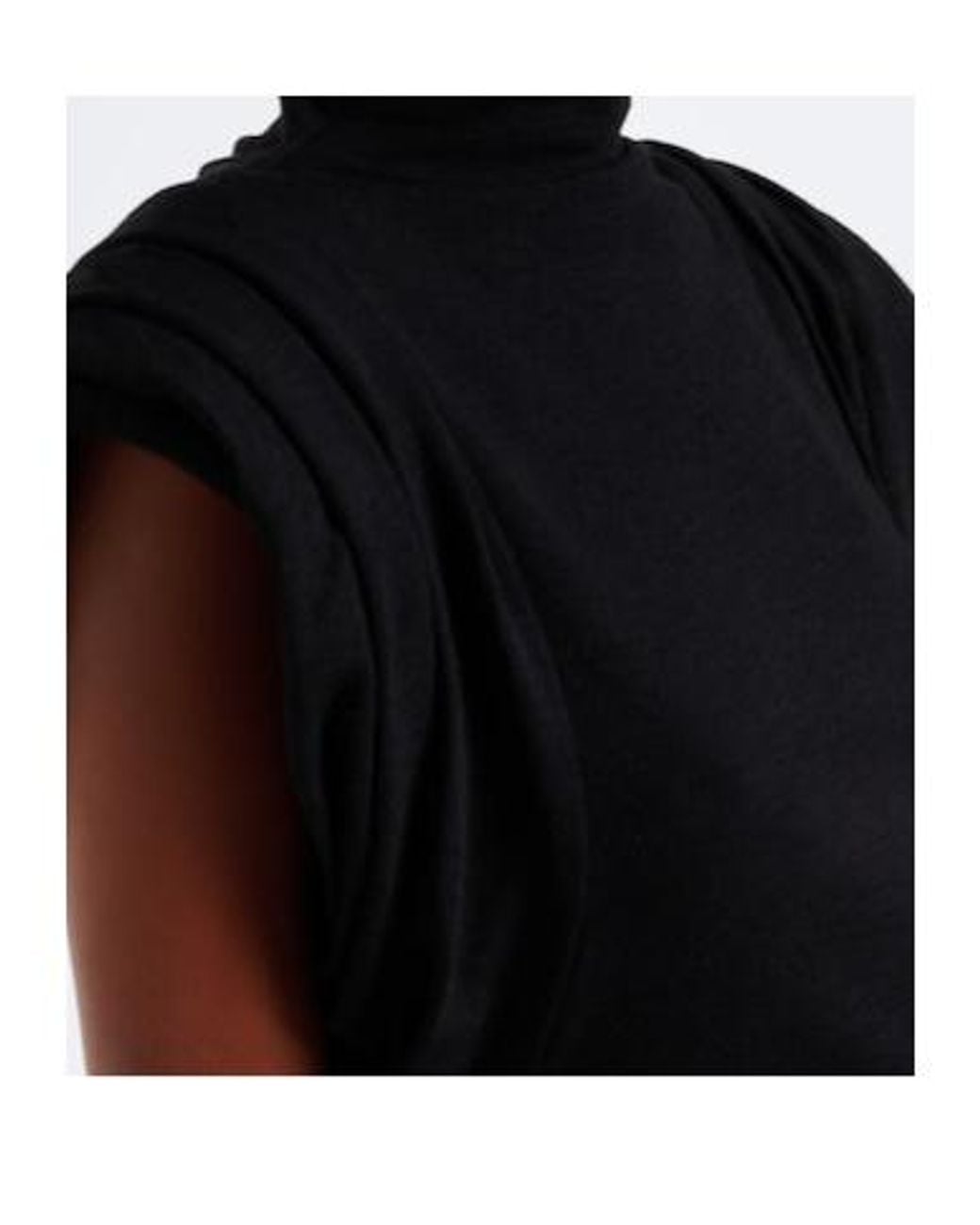 Mugler Black High-Neck Wool-Blend Top