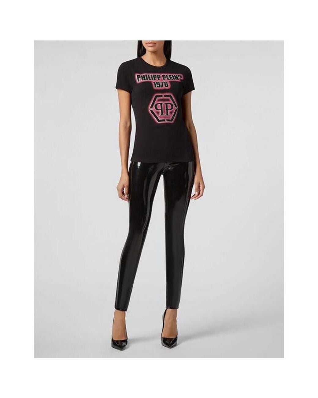 Philipp Plein Black Logo Details T-Shirt