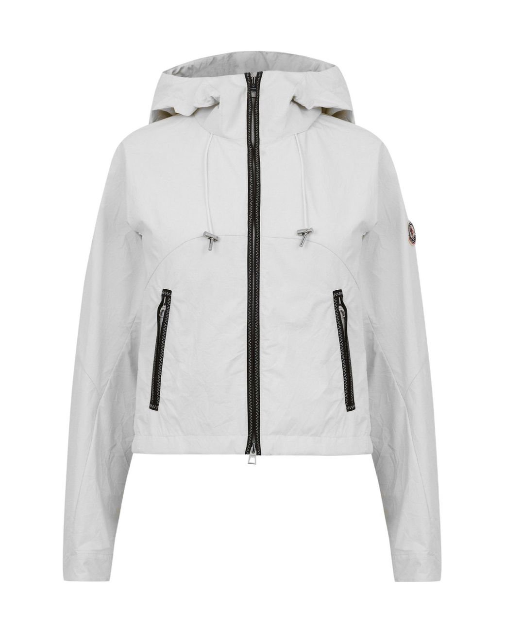 Moncler Gray Cropped Hooded Wind Jacket