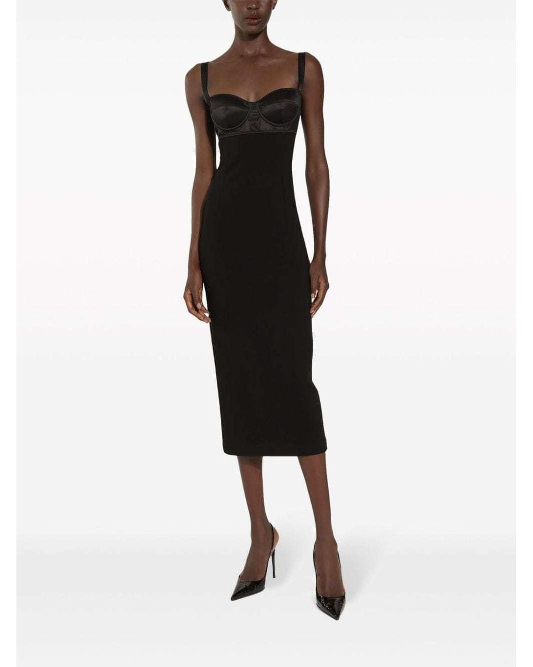 Dolce & Gabbana Black Midi Pencil Dress