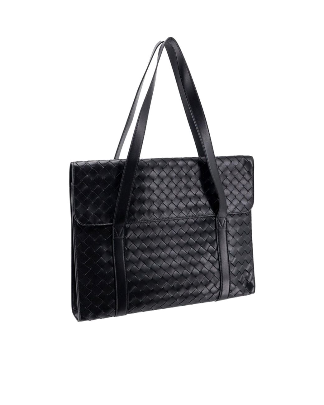Bottega Veneta Black Intrecciato Briefcase for men