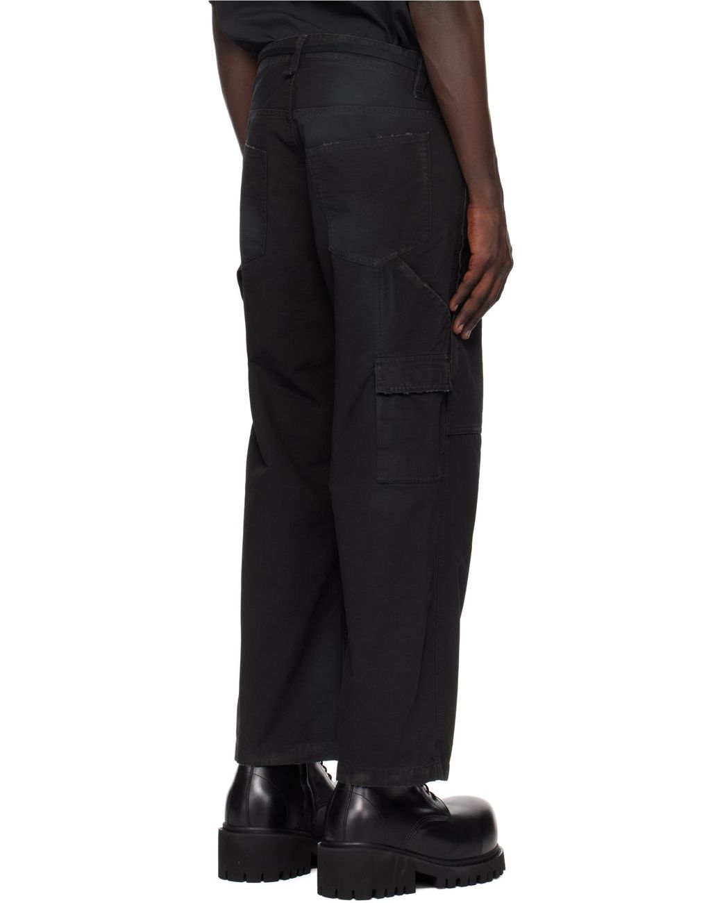 Balenciaga Gray Cropped Cargo Pants for men