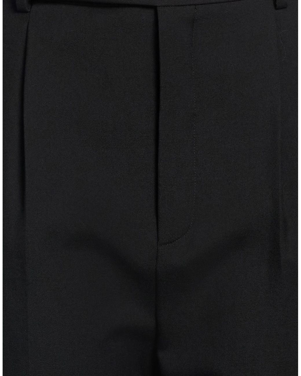 Saint Laurent Black Slim-Fit Wool Casual Pants