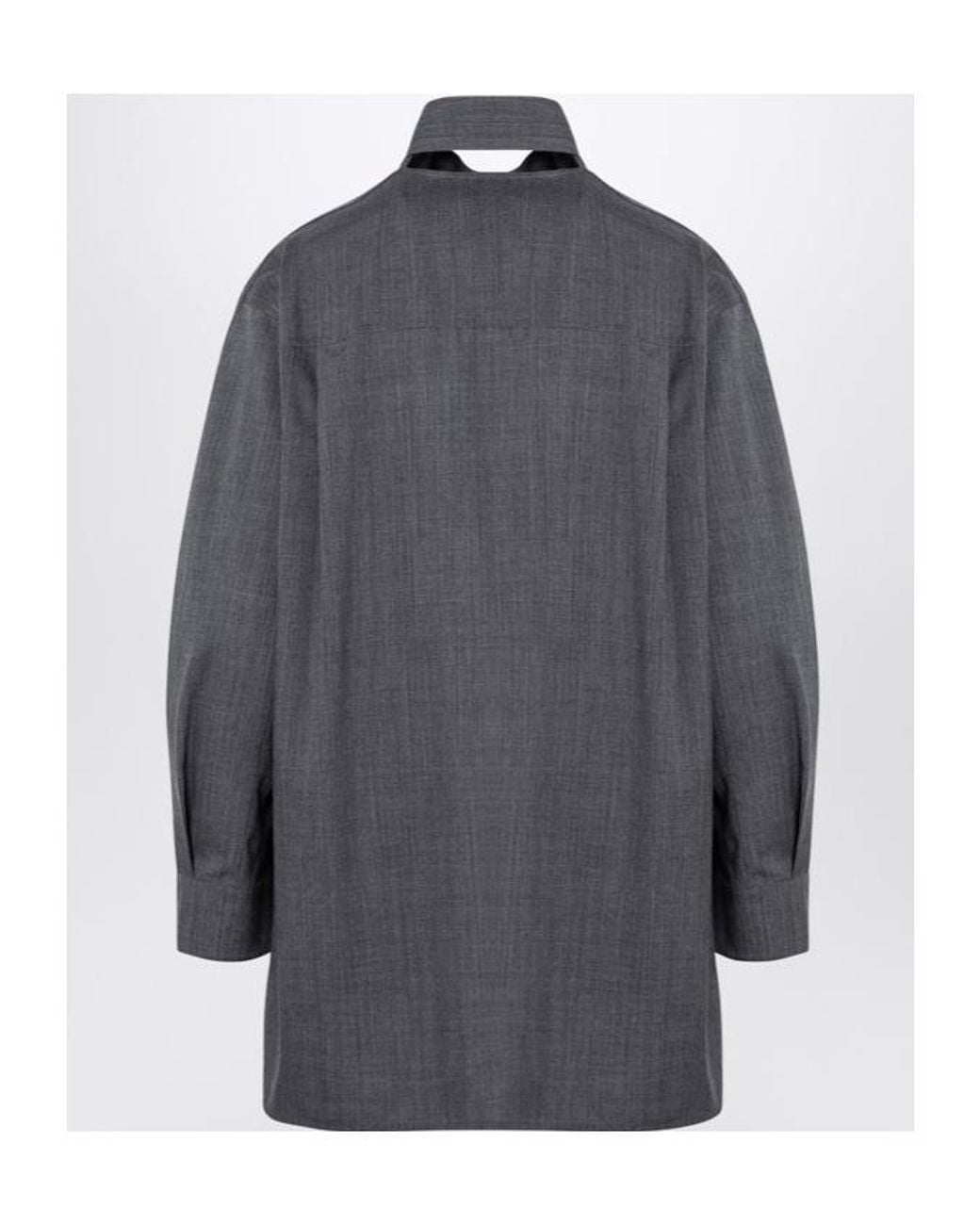 Jil Sander Gray Wool Blouse