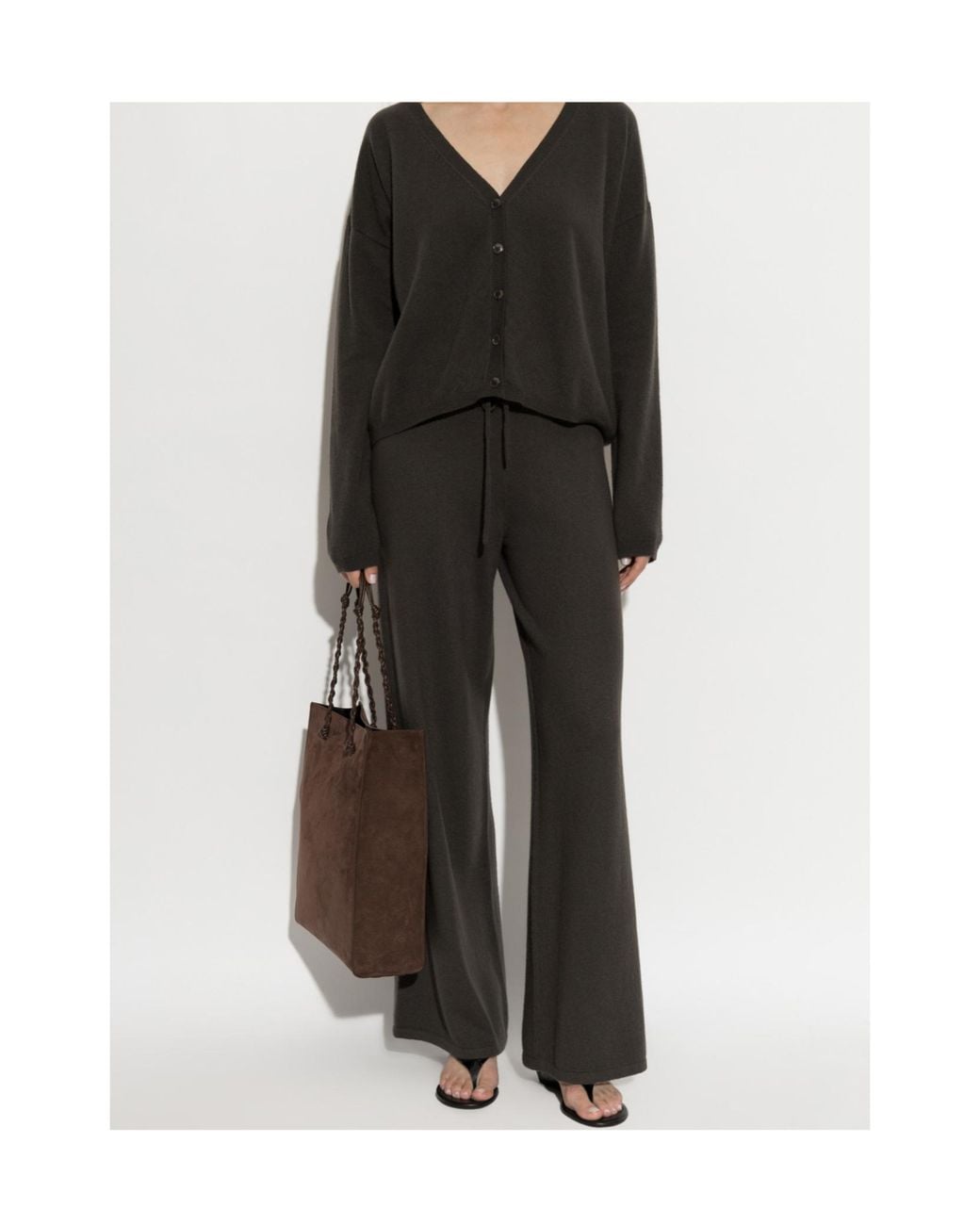 Lisa Yang Black Sofi Drawstring Knitted Trousers