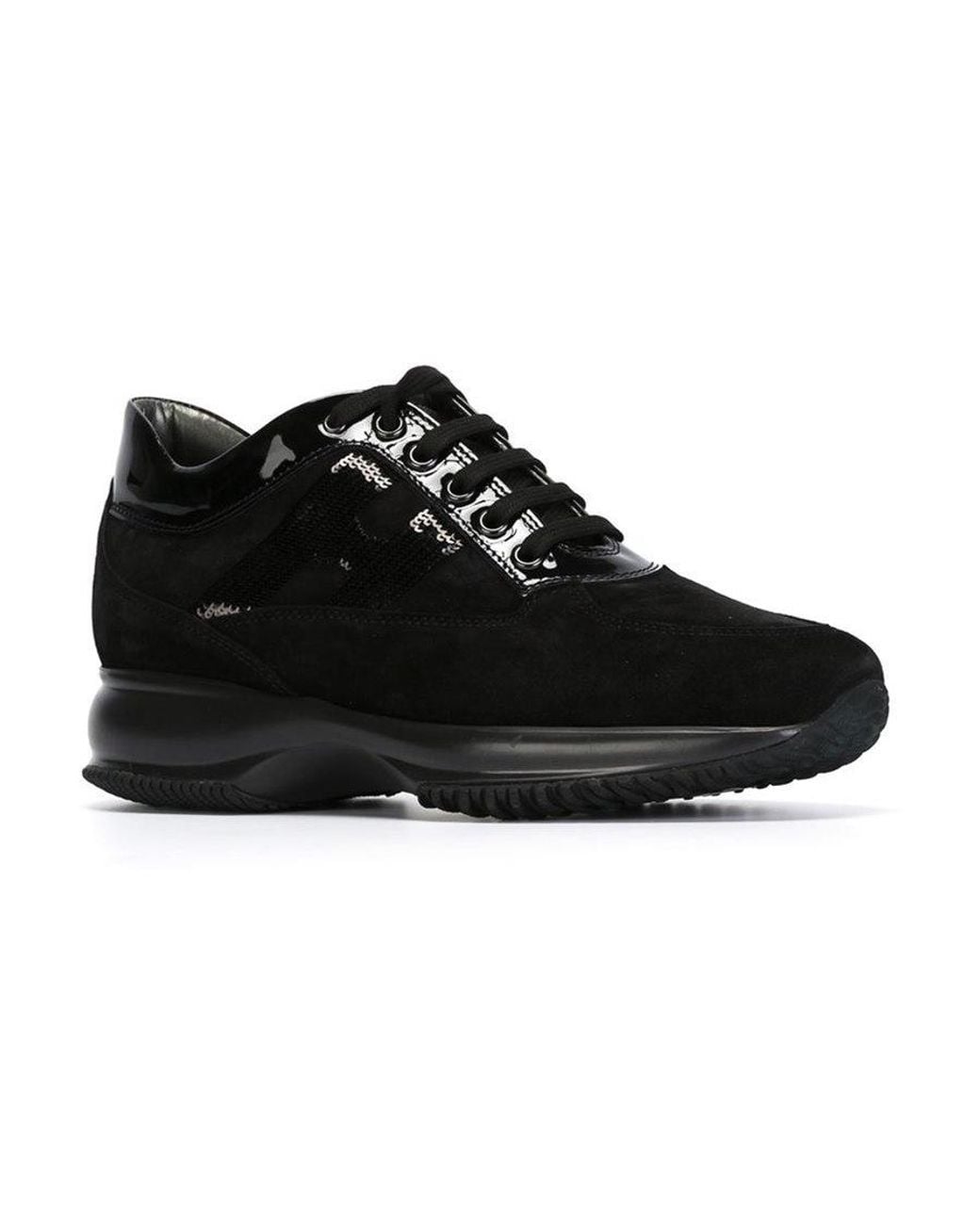 Hogan Black Interactive Lace-Up Sneakers