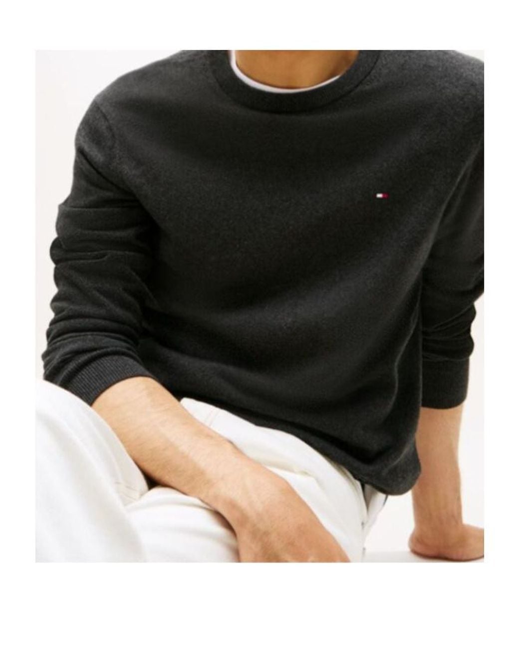 Tommy Hilfiger Black Logo-Embroidered Top for men