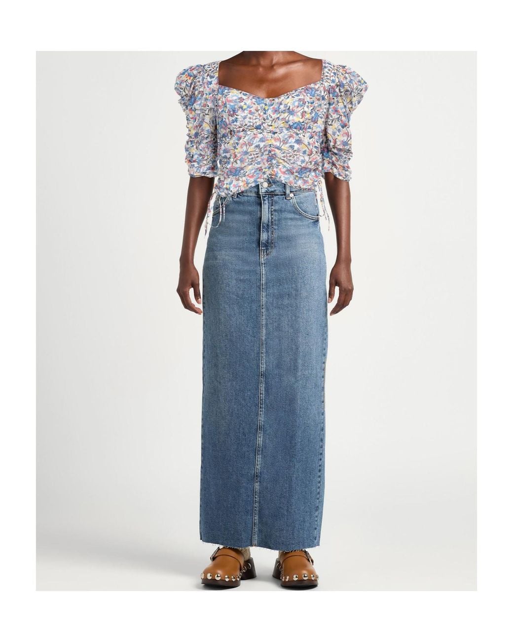 Isabel Marant Blue Floral Crop Top