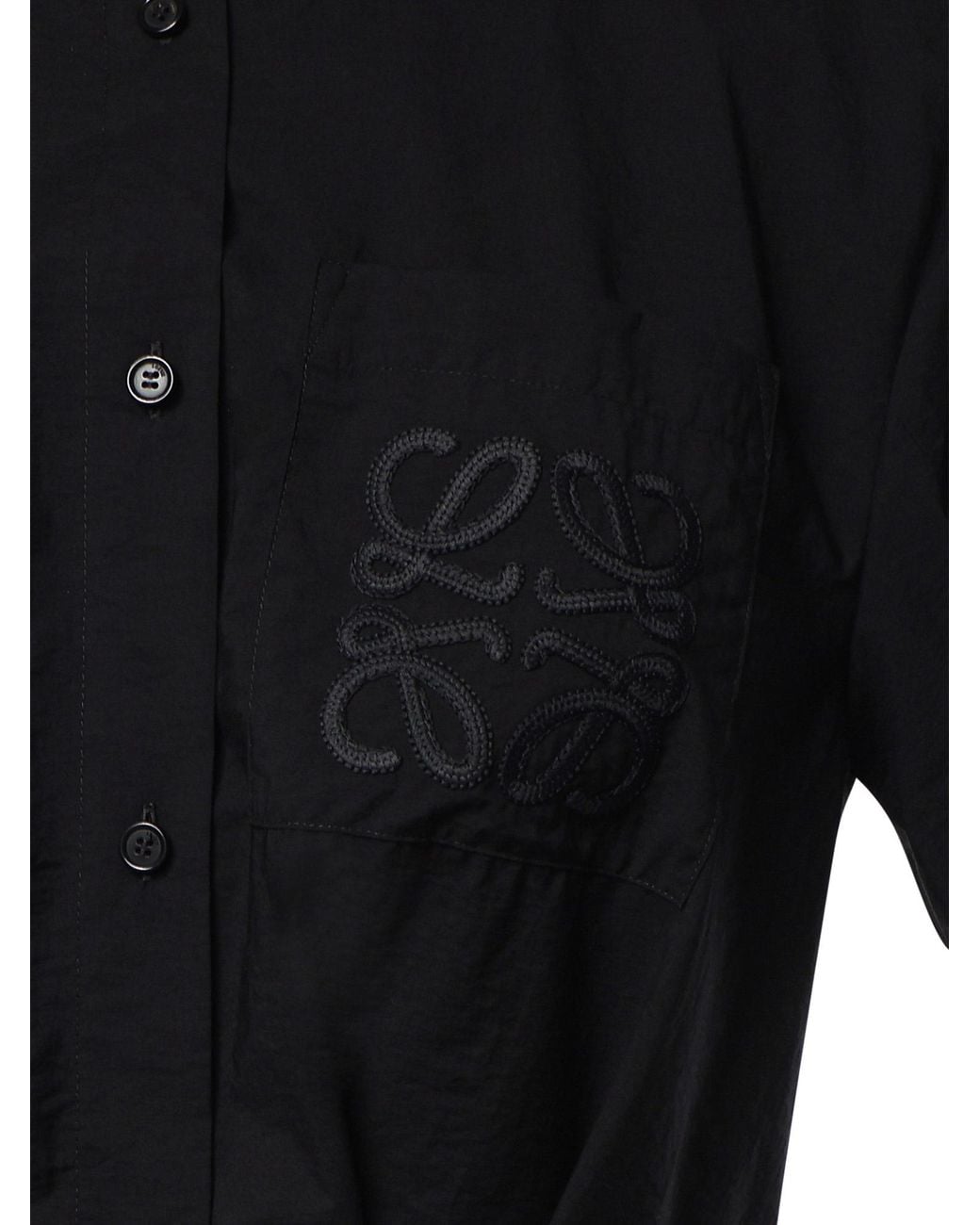 Loewe Black Belted Pocket Shirt Dress