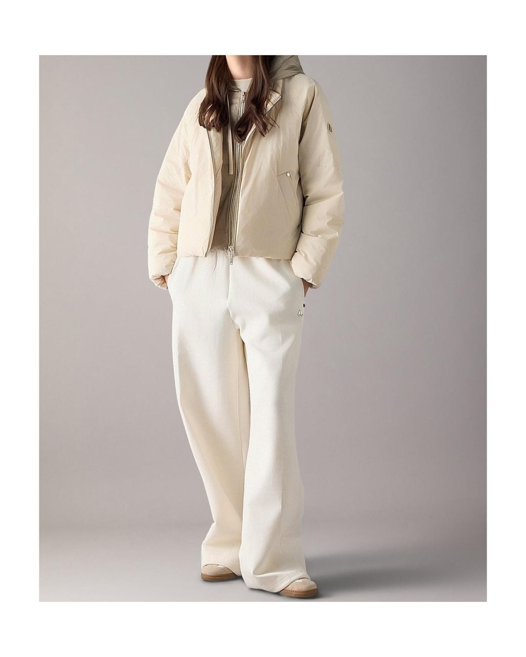 Moose Knuckles Natural Tegan Down Bomber Jacket