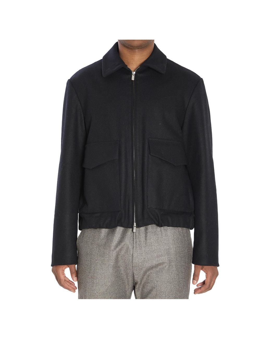 Barena Black Point Collar Zipped Jacket for men