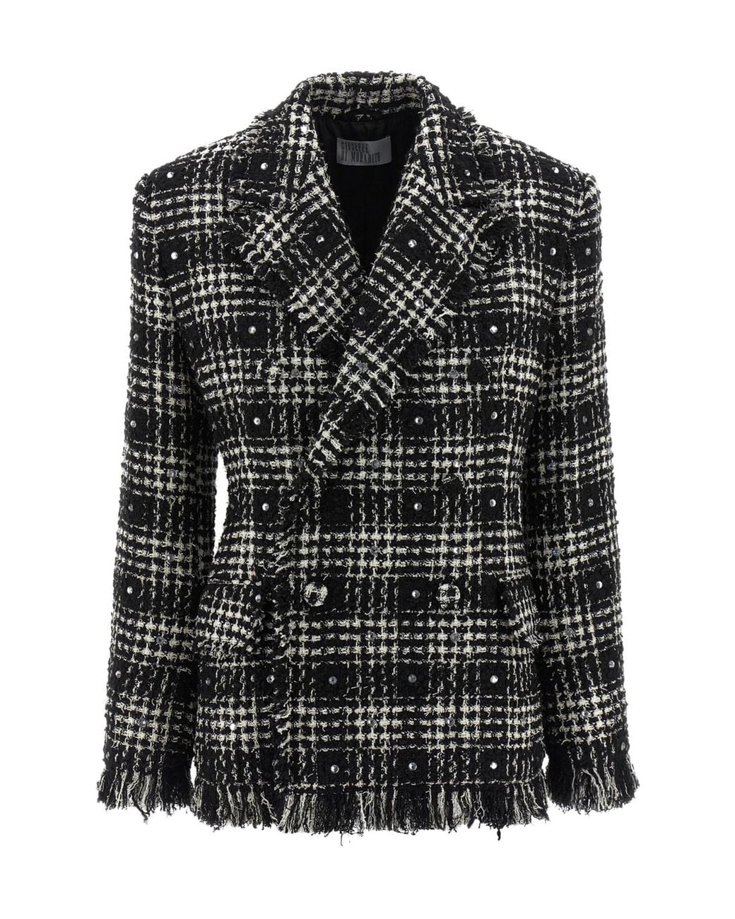 GIUSEPPE DI MORABITO Black Rhinestone Tweed Jacket