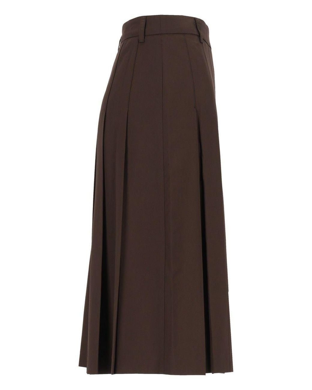 DUNST Brown Pleated Long Skirt