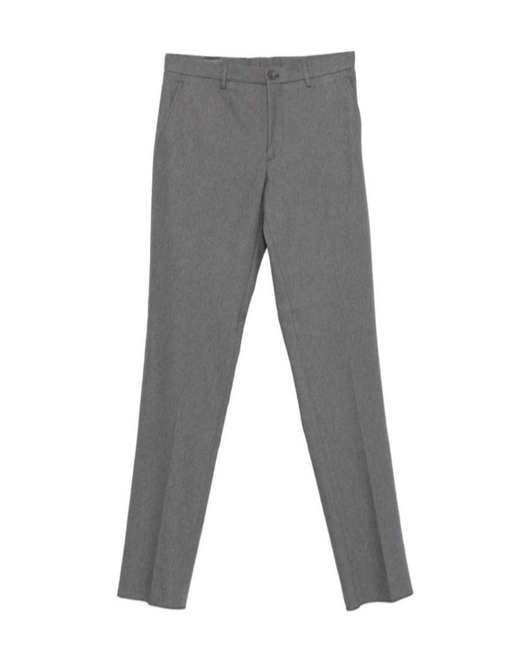 Etro Gray Roma Straight-Leg Tailored Trousers