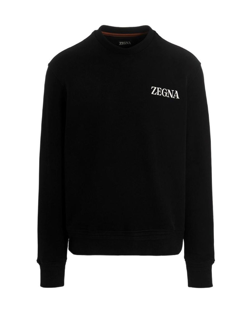 Zegna Black Logo-Printed Crewneck Sweatshirt for men