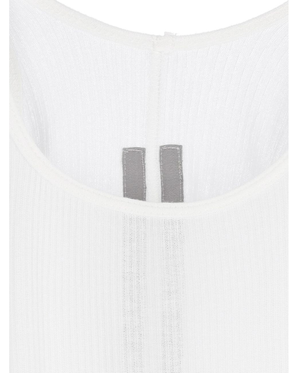 Rick Owens White Basic Rib Tank Top