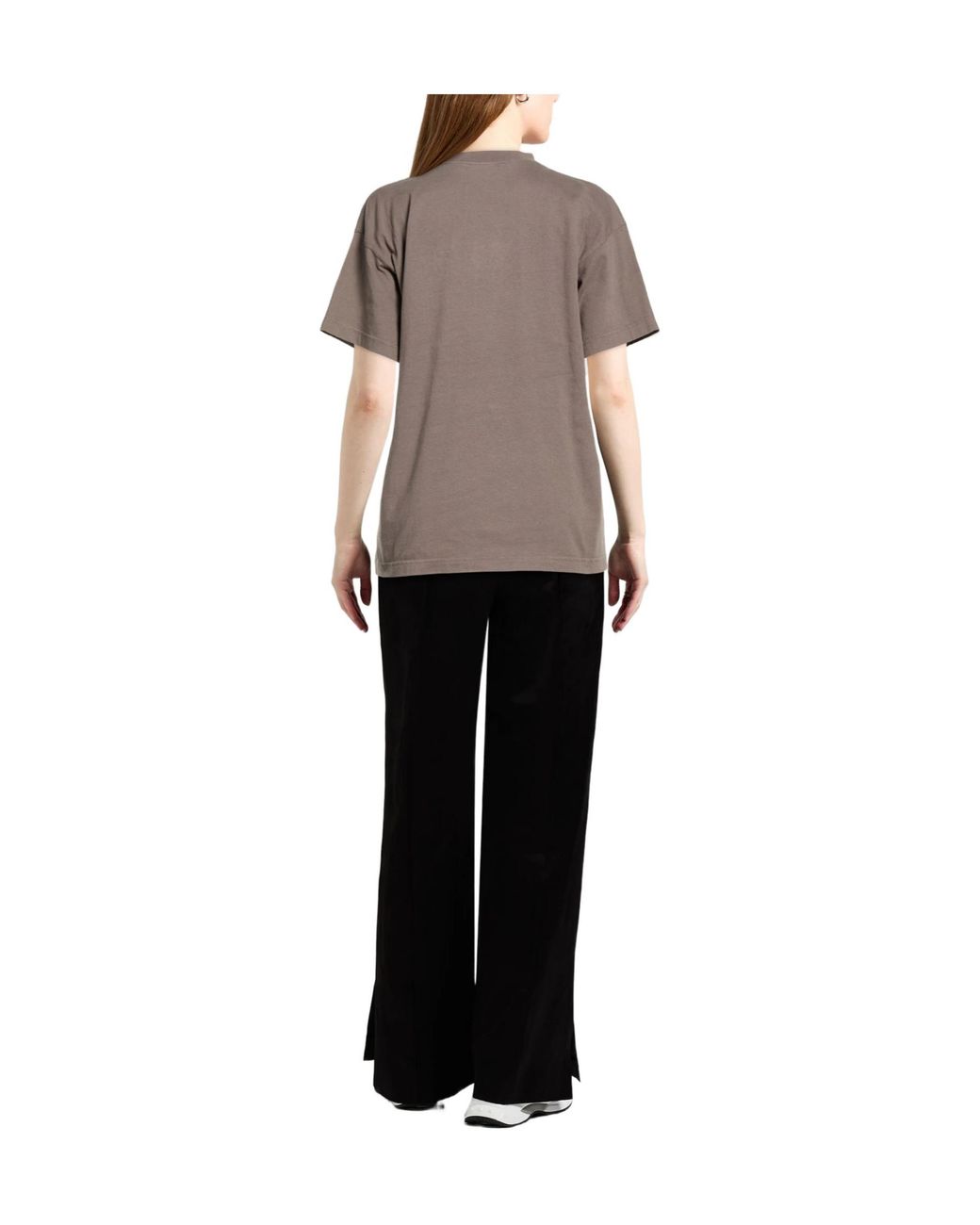 Balenciaga Gray Solid-Color Short-Sleeved T-Shirt