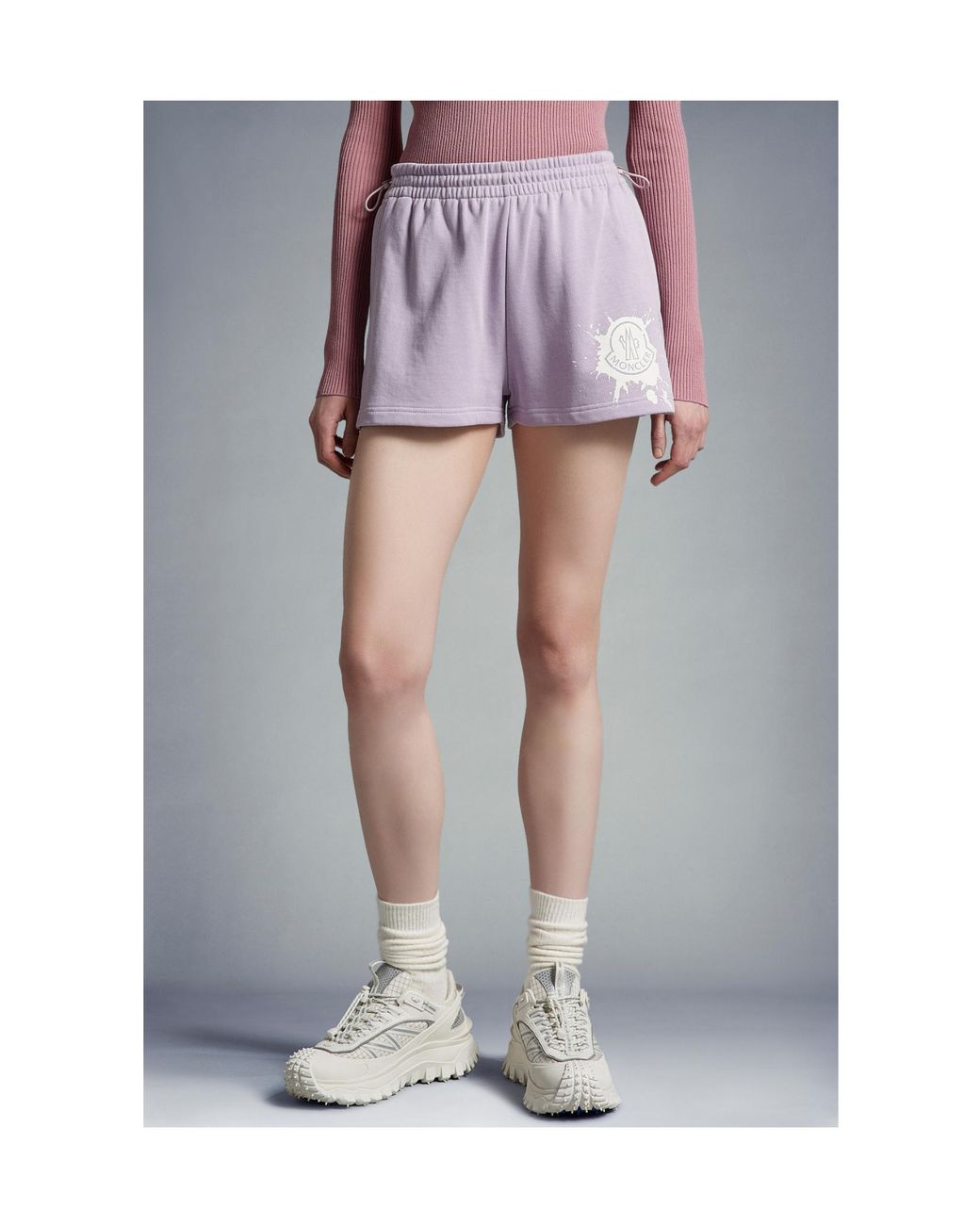 Moncler Purple Logo Shorts