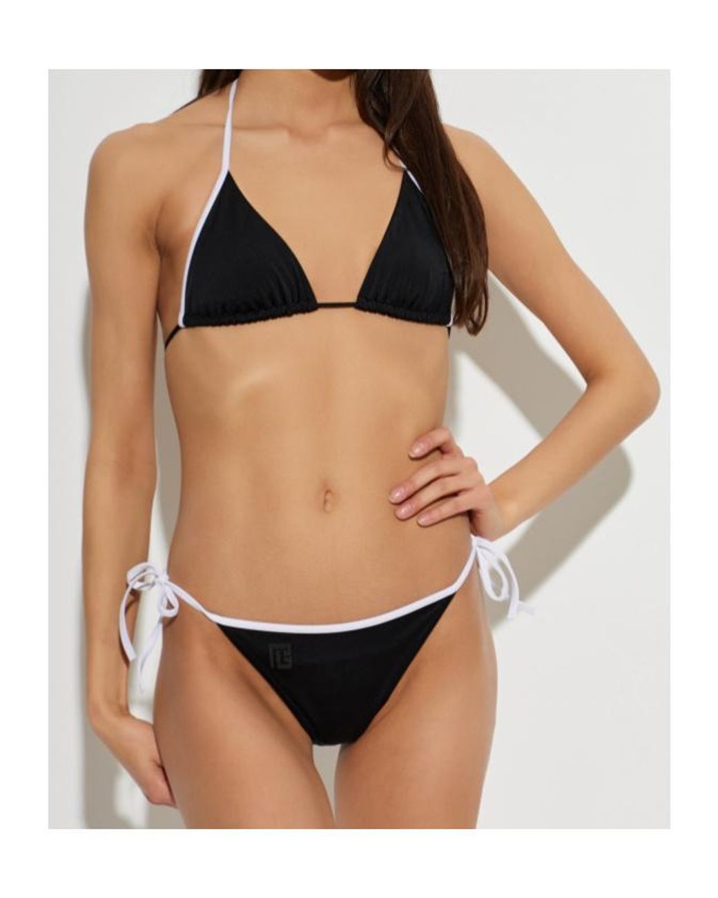 Balmain Black Triangle Tie Bikini Set