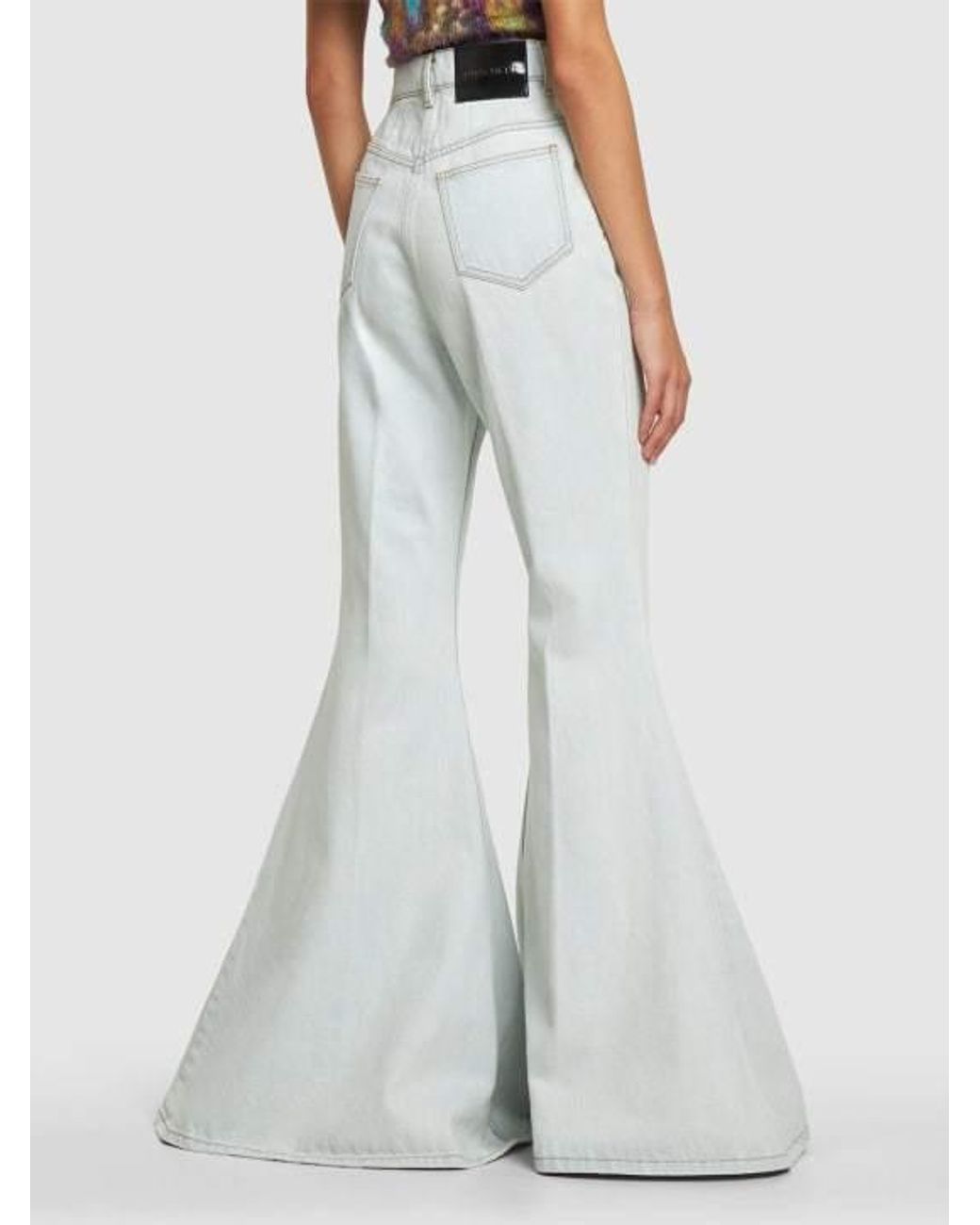 Nina Ricci Gray High Rise Cotton Denim Flared Jeans