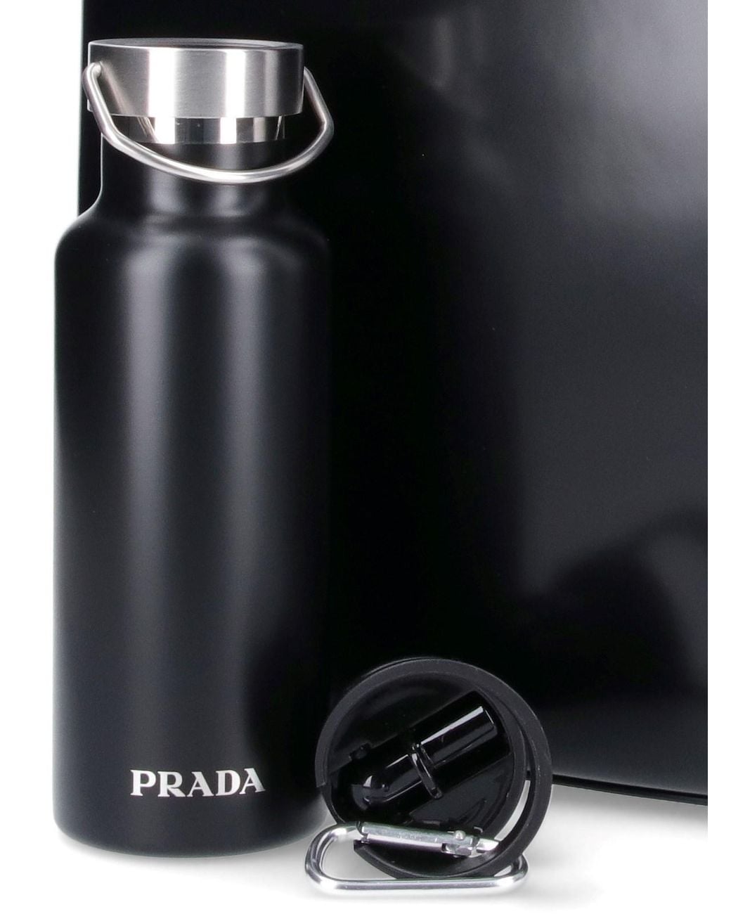 Prada Black Logo Printed Top Handle Bag for men