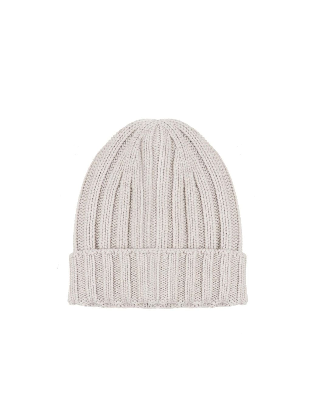 Giuliano Galiano White Ribbed Cuff Hat for men