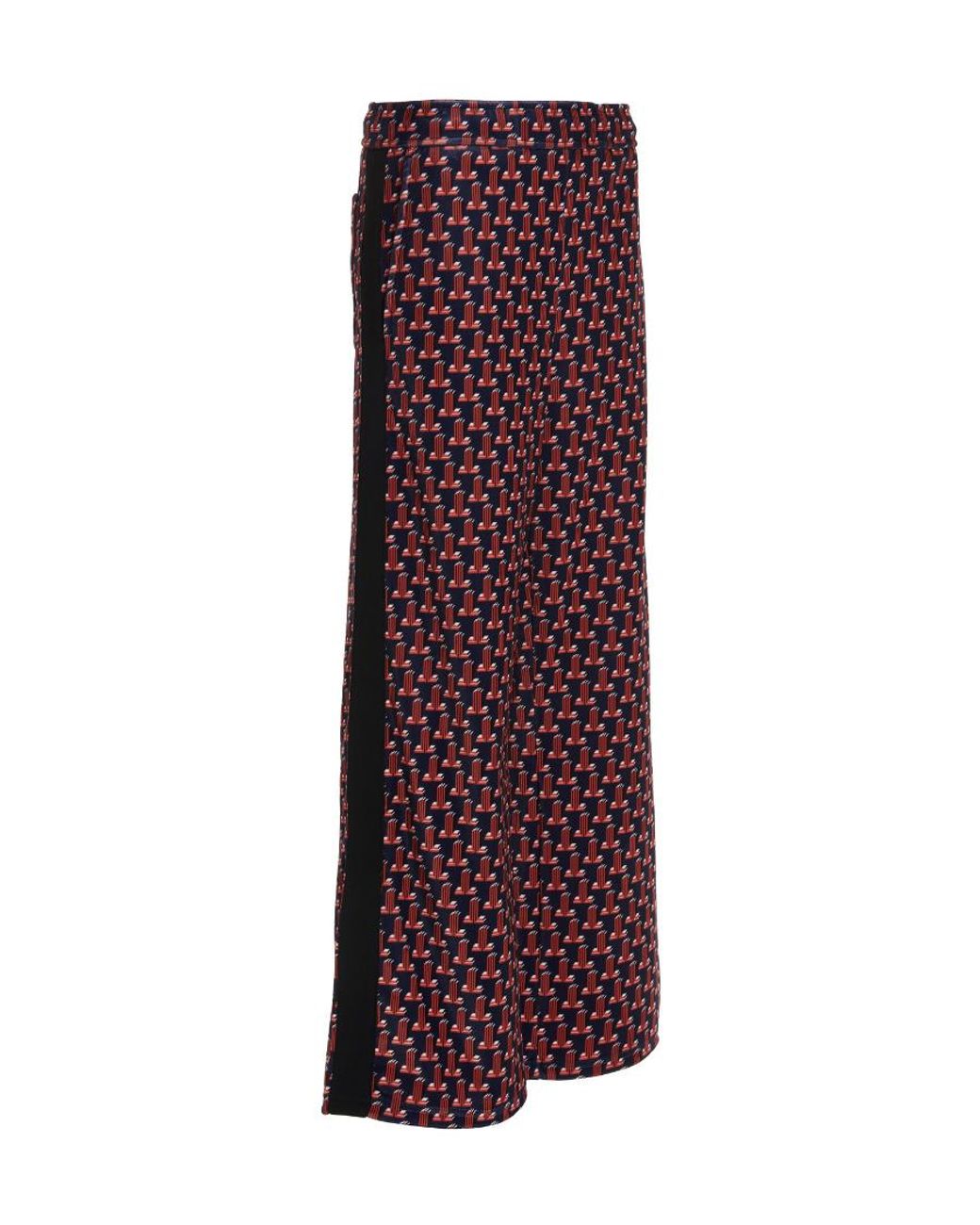 Lanvin Red Logo Pattern Straight Casual Pants