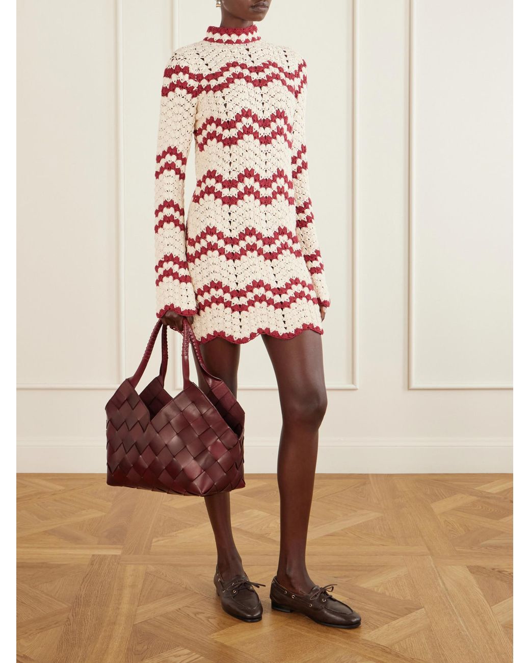 Dragon Diffusion Red Castello Woven Leather Shoulder Bag