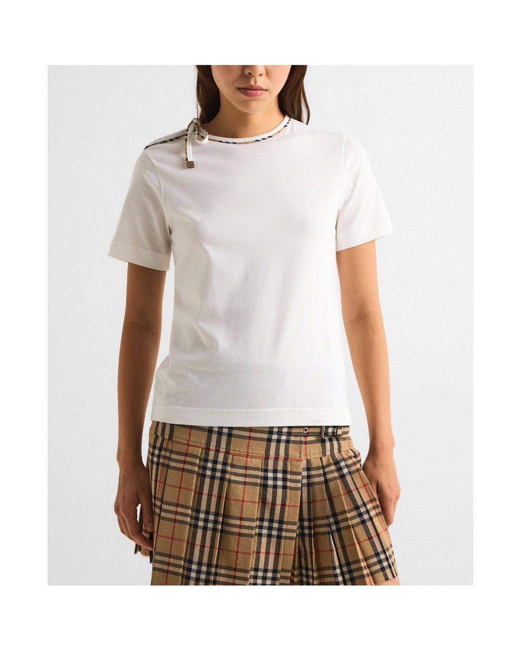 Burberry White Classic Crew Neck Short-Sleeve Shirt
