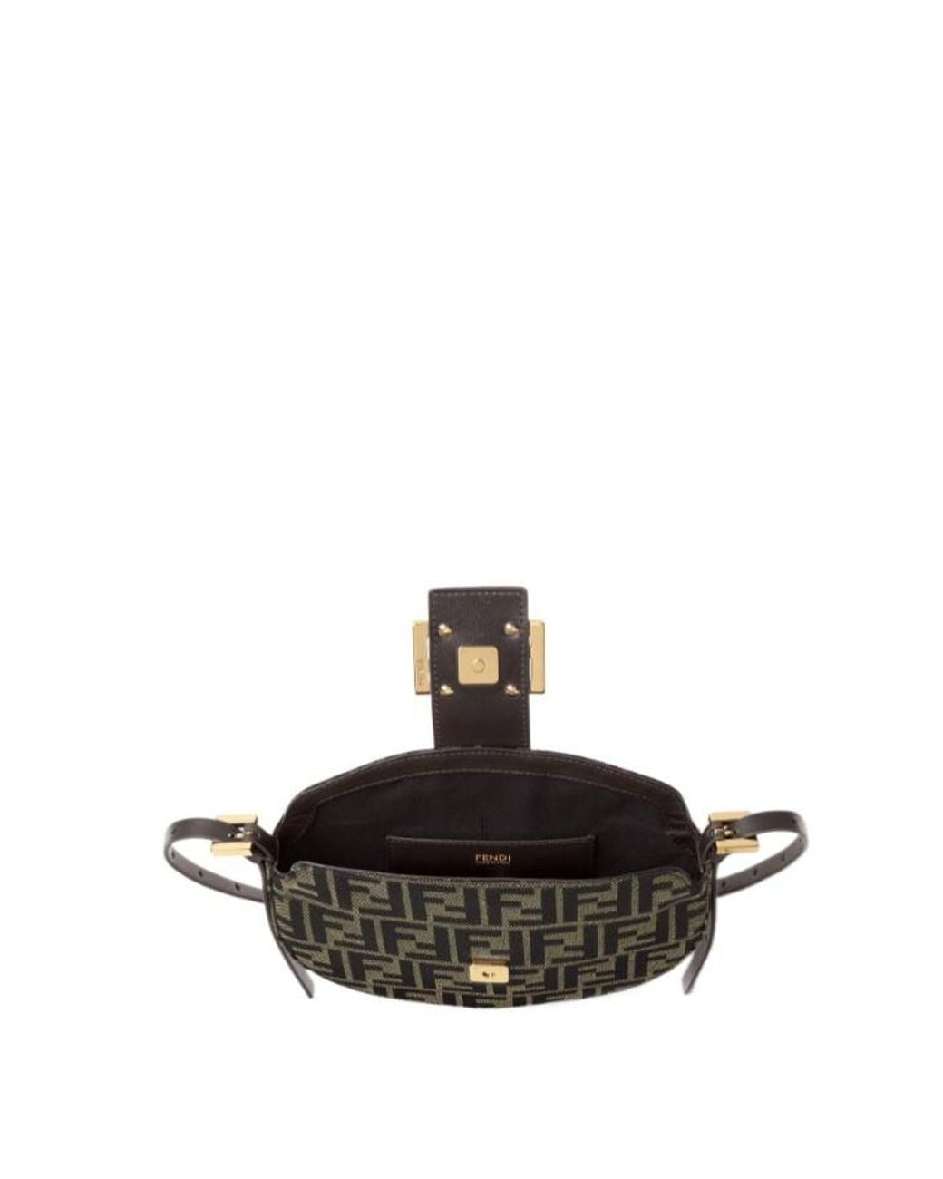 Fendi White Ff Zucca Jacquard And Leather Bag