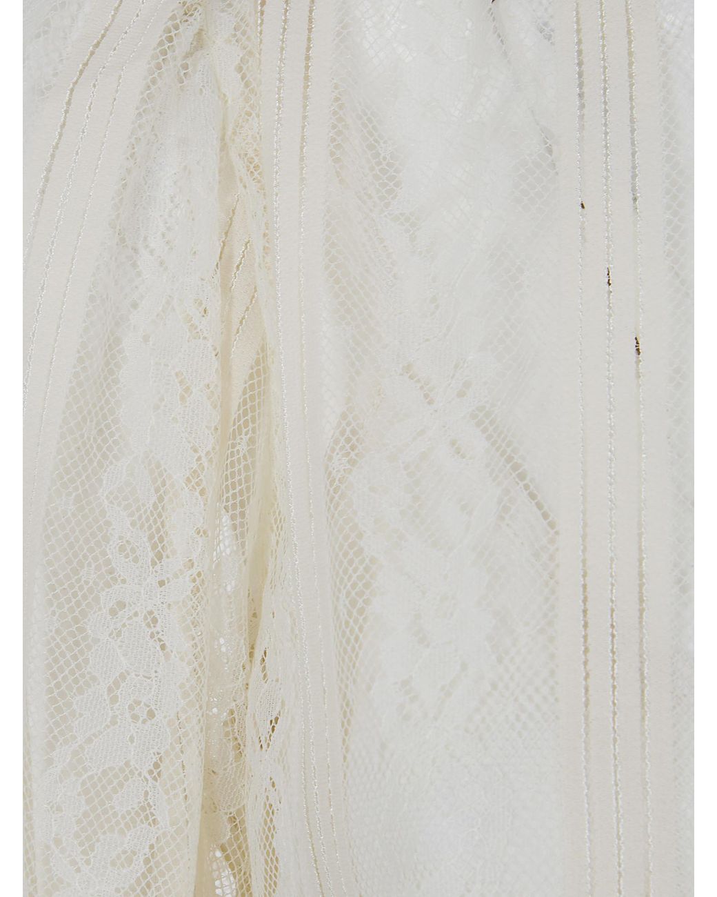 Twinset White Striped Lace Bow Blouse
