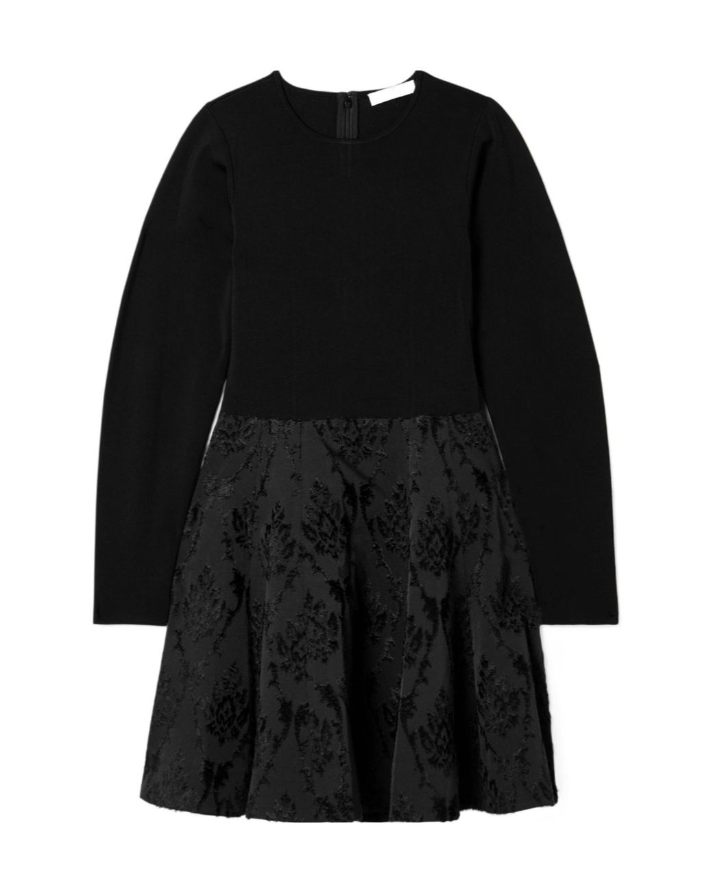 Ulla Johnson Black Cara Elastic Knit Embroidered Jacquard Mini Dress