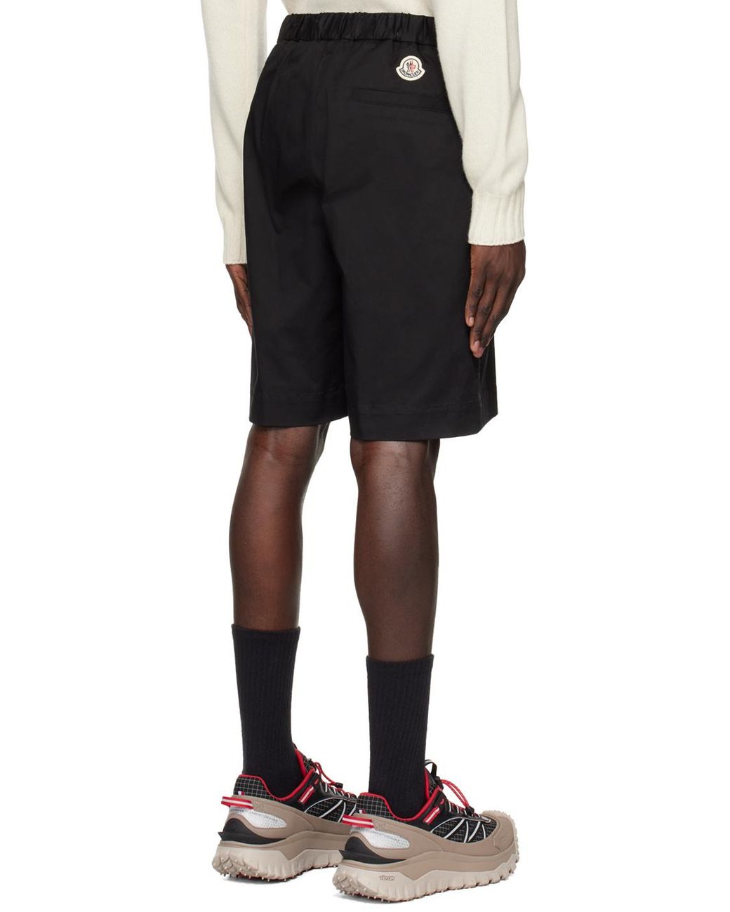 Moncler Black Gabardine Shorts for men