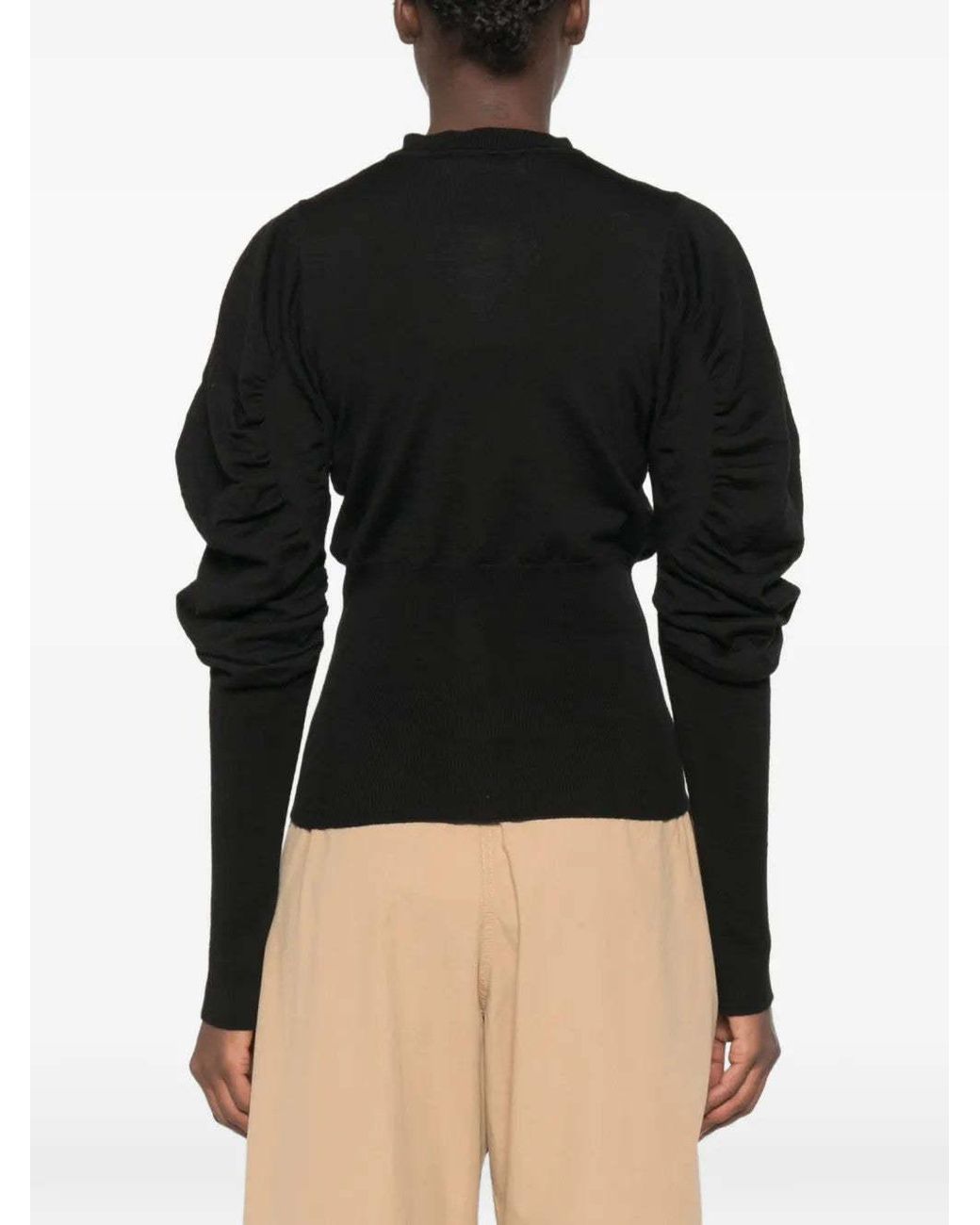 Vivienne Westwood Black Eli Ruched-Sleeve Cardigan