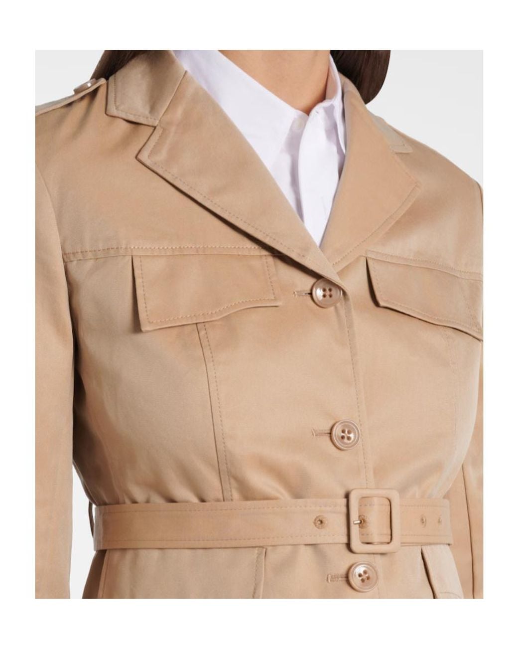Dorothee Schumacher Natural Lapel Long-Sleeved Trench Coat